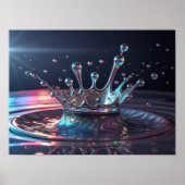 Neon Chrome Crown Splash Poster (Voorkant)