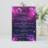Neon Chrome New Year’s Eve Menu | Y2K Holographic (Debout devant)