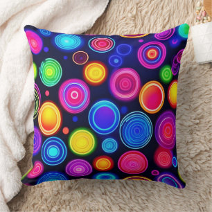 Neon Circle-burst Kussen