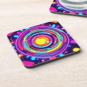 Neon Circle Vortex Pattern Bier Onderzetter (Linkerzijde)
