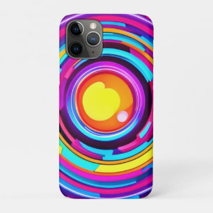 Neon Circle Vortex Pattern iPhone 11 Pro Hoesje