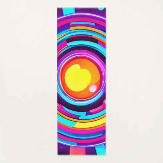 Neon Circle Vortex Pattern Yogamat (Voorkant)