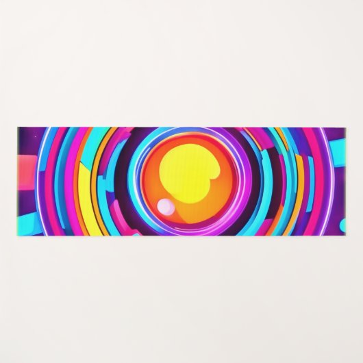 Neon Circle Vortex Pattern Yogamat (Voorkant (horizontaal))