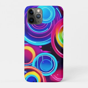 Neon Circles Abstracte kunst iPhone 11 Pro Hoesje