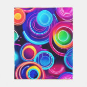 Neon Circles Abstracte kunst Fleece Deken (Voorkant)