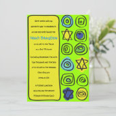 NEON CIRCLES et CARRÉ Bar Bat mitzvah Invitation (Debout devant)