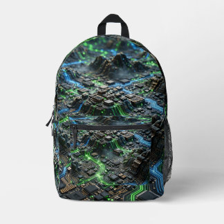 Neon Circuit Flow Backpack Bedrukte Rugzak