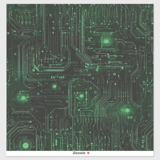 Neon Circuit Vinyl Sticker (Vel)