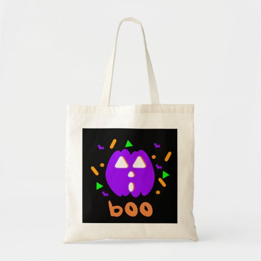 Neon Citrouille Trick ou Treat Sac fourre-tout (Devant)