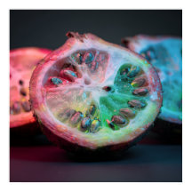 Neon Citrus Exotische Fruit Kunstposter II | Leven