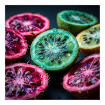 Neon Citrus Plakken Flatlay Kunstposter III | Vibr