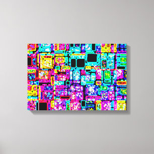 Neon City Canvas Afdruk
