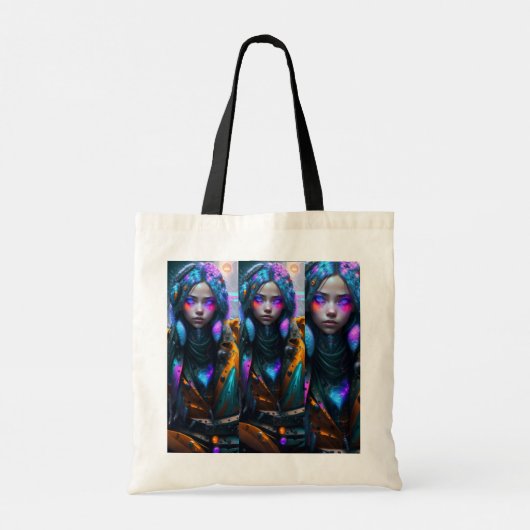 Neon City Girl Canvas tas (Achterkant)