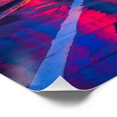 Neon Cityscape bij Sunset Futuristic Urban Perfect Poster (Hoek)