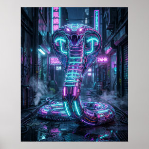Neon Cobra Cyber Steeg Poster