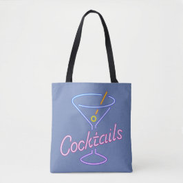 Neon Cocktails Sign Canvas tas