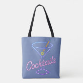 Neon Cocktails Sign Canvas tas (Achterkant)