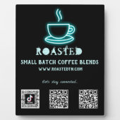 Neon Coffee Cup Sociale media QR-codes Fotoplaat (Voorkant)