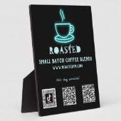 Neon Coffee Cup Sociale media QR-codes Fotoplaat (Zijkant)
