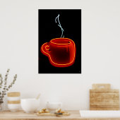 Neon Coffee Mok afdrukken Poster (Keuken)
