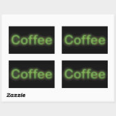 Neon Coffee Rechthoekige Sticker (Vel)