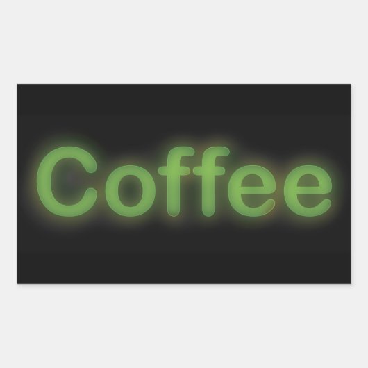 Neon Coffee Rechthoekige Sticker (Voorkant)