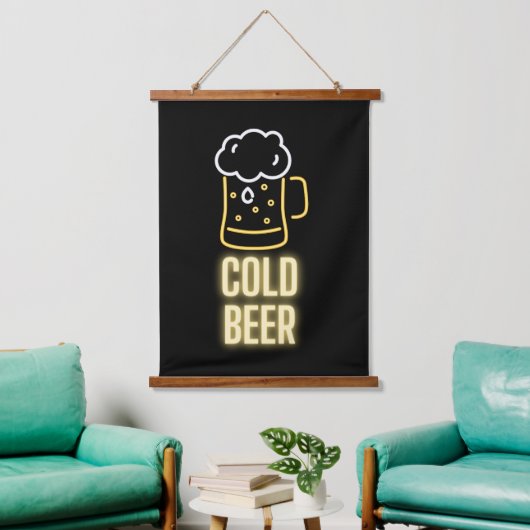Neon Cold Beer Mok Hangend Wandkleed (Woonkamer)
