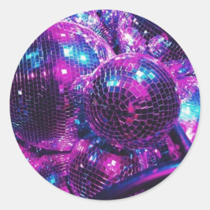 Neon Color Disco Ball Sticker