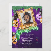 Neon coloré Halloween Anniversaire Fête Invitation (Devant)