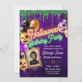 Neon coloré Halloween Anniversaire Fête Invitation (Devant)