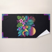 Néon coloré tropical/hawaïen (Serviette de bain)