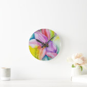 NEON COLORED LILY WALL CLOCK RONDE KLOK (Huis)