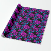 Neon Colored Roses Cadeaupapier (Uitgerold)