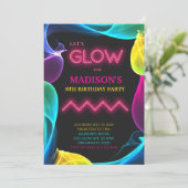 Neon Colorful Glow Invitation Anniversaire (Debout devant)