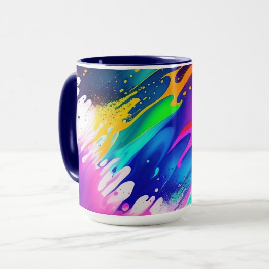 Neon Colorful Paint Splash Splatter Mok (Voorkant links)