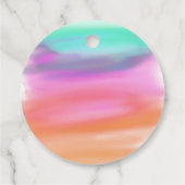 Neon Colorful Rainbow Abstract Weddenschap Bedankjes Labels (Achterkant)