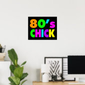 Neon Colors 80's Chick Poster (Thuiskantoor)