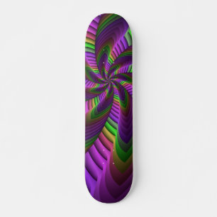 Neon Colors Flash Crazy Colorful Fractal Patroon Skateboard