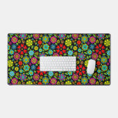 Neon Colors On Black Retro Floral Seamless Pattern (Clavier et souris)