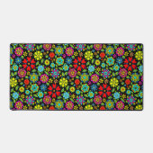 Neon Colors On Black Retro Floral Seamless Pattern (Recto)