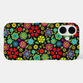 Neon Colors On Black Retro Floral Seamless Pattern Case-Mate iPhone Case (Achterkant (horizontaal))