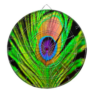 Neon Colors Peacock Feather Dartbord