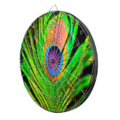 Neon Colors Peacock Feather Dartbord (Voorkant Rechts)
