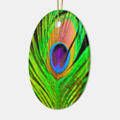 Neon Colors Peacock Feather Keramisch Ornament (Links)