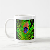 Neon Colors Peacock Feather Koffiemok (Links)