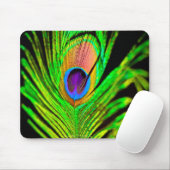 Neon Colors Peacock Feather Muismat (Met muis)