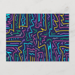 Neon Contrast Space Art Briefkaart
