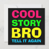 Neon Cool Story Bro Kaart (Voorkant)