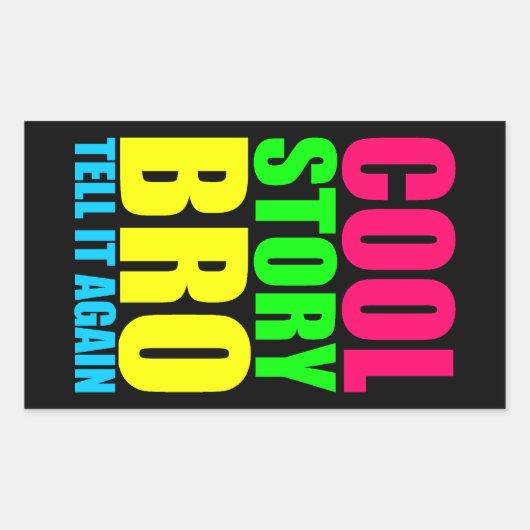 Neon Cool Story Bro Rechthoekige Sticker (Voorkant)