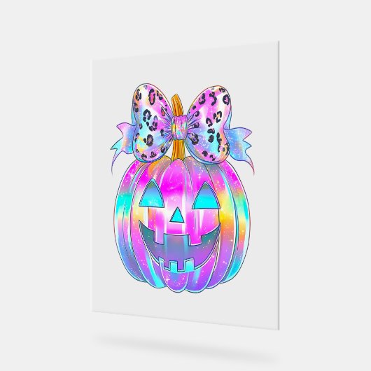 Neon Coquette Halloween Pumpkin Acryl Bord (Hoek)